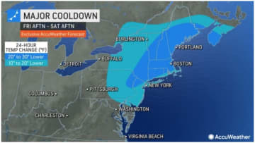 Temperatures will drop as the cold front passes through the Northeast on Friday, June 2.