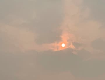 Hazy skies from the Canadian wildfires.