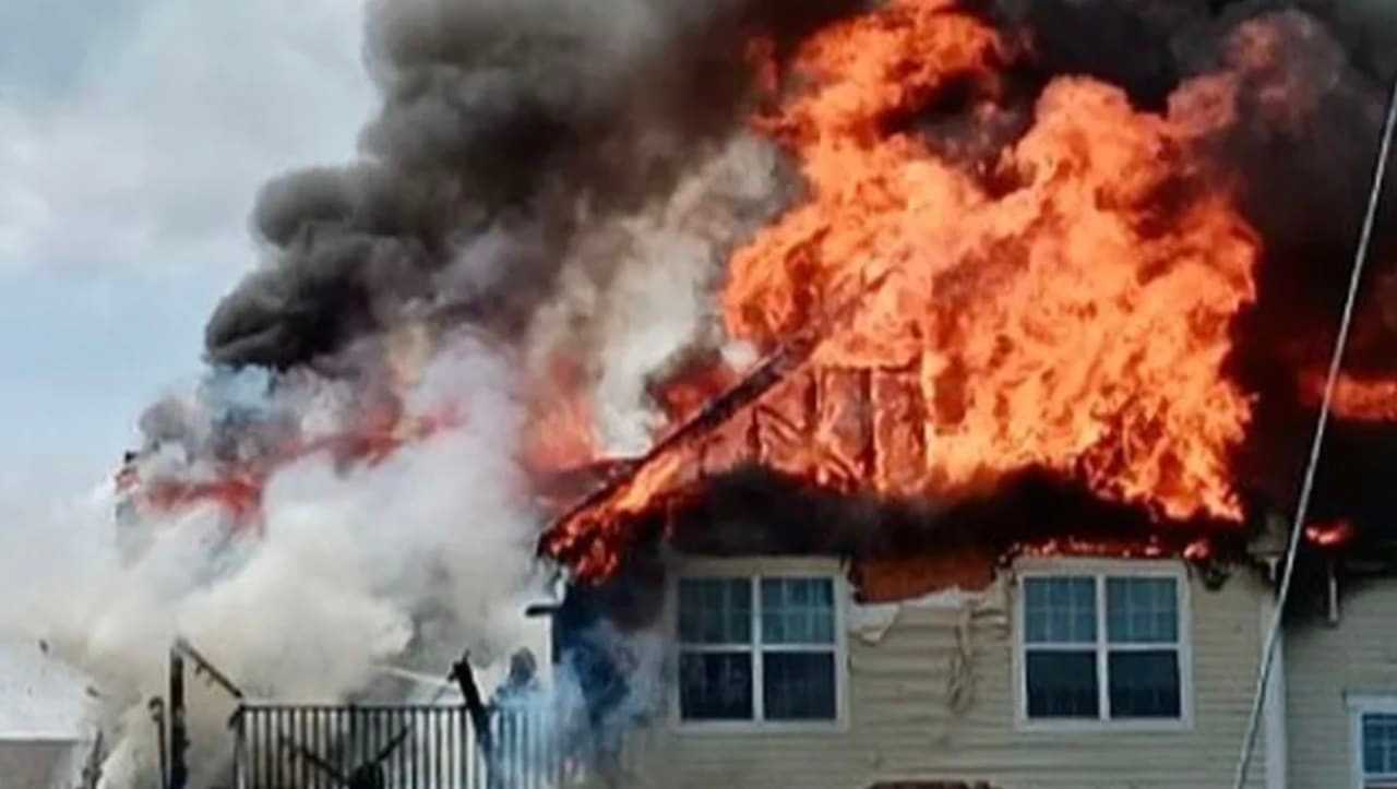 Fire at Ashley Antuna-Mayer's home in Lakewood on Saturday, July 15.