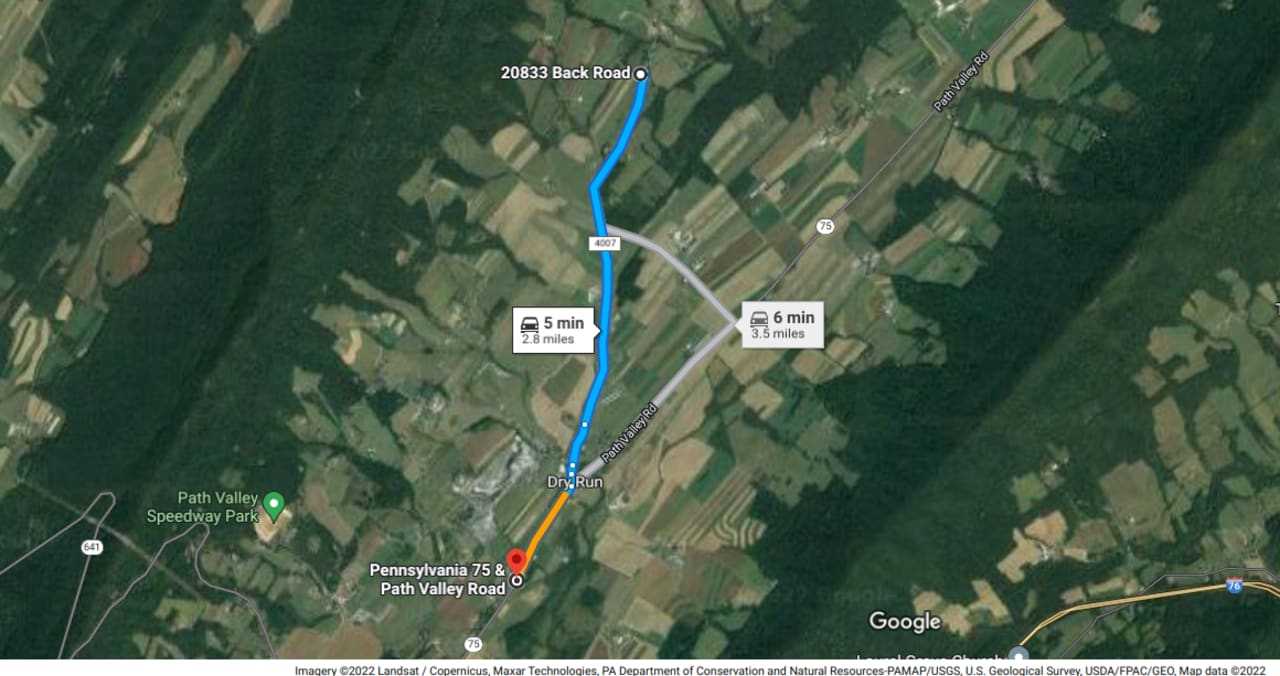 The route Robert Ray Ickes took fleeing the scene.