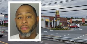 Terrell Bryant and the McDonald's where he allegedly backed into a customer leaving the store.