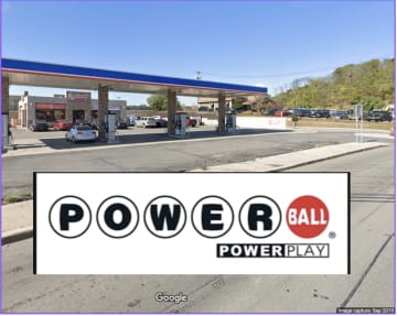 The Exxon gas station where the winning Powerball ticket was sold.