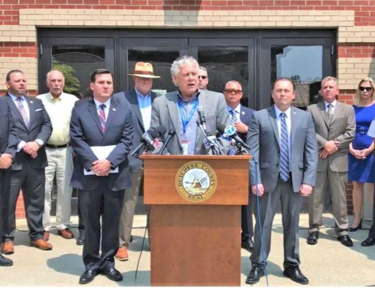 Dutchess County Executive William O'Neil announces the Mirgrant issue.