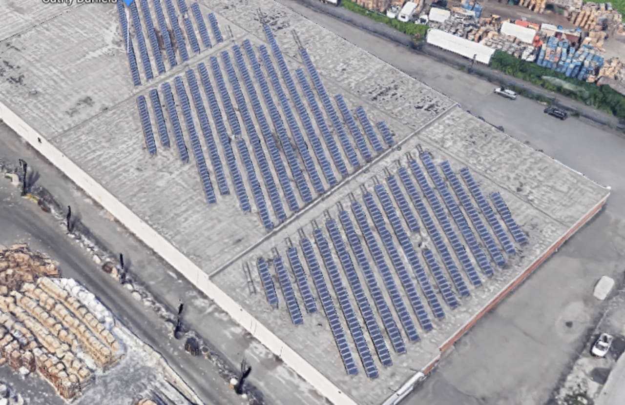 An aerial view of 21 Caven Point Ave. in Jersey City, which is being converted into the state's largest movie studio