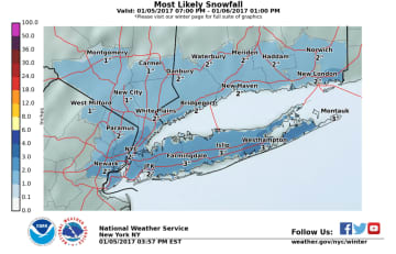 Fairfield County is slated to get a couple of snow by Friday morning, but it will come at a bad time for commuters.