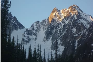 Colchuck Peak in the central Cascade Mountains of Washington State, about 70 miles east of Seattle.