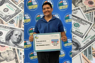 Hernandez Fuentes, of Central Islip, claimed the top prize on the New York Lottery’s “Set for Life” scratch-off game, which offers players a guaranteed minimum payment of $5,000,000.