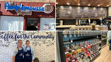 The Pamplemousse Project has opened in White Plains at 124 Mamaroneck Ave. (Route 125). Owners Lydia and Gary Kris are pictured in bottom left.
