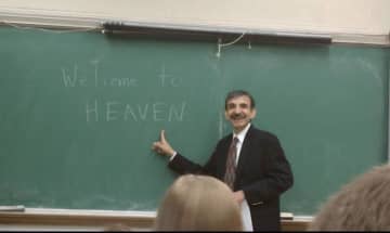 Mr. Varjian at the chalkboard on Dec. 21, 2012 — the day the world was supposed to end. “Mr. Varjian wrote ‘Heaven’ on the board, then erased it and wrote ‘Hell,’ then joked We are in high school! This can’t possibly be heaven!’” 