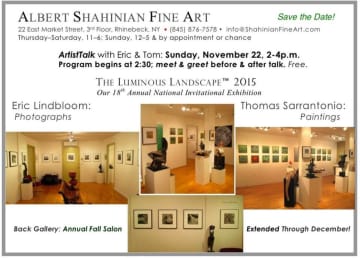 Art Along the Hudson will hold a free ArtistTalk at Albert Shahinian Fine Art on Nov. 22.