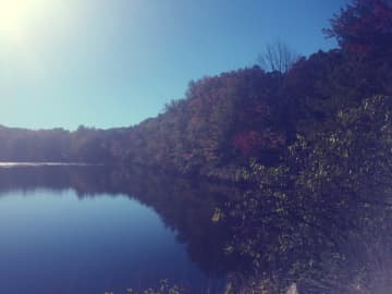 Sunny, crisp and cool--with leaves just starting to change. No doubt about it, autumn has arrived at Horseshoe Pond in Wilton, Conn.