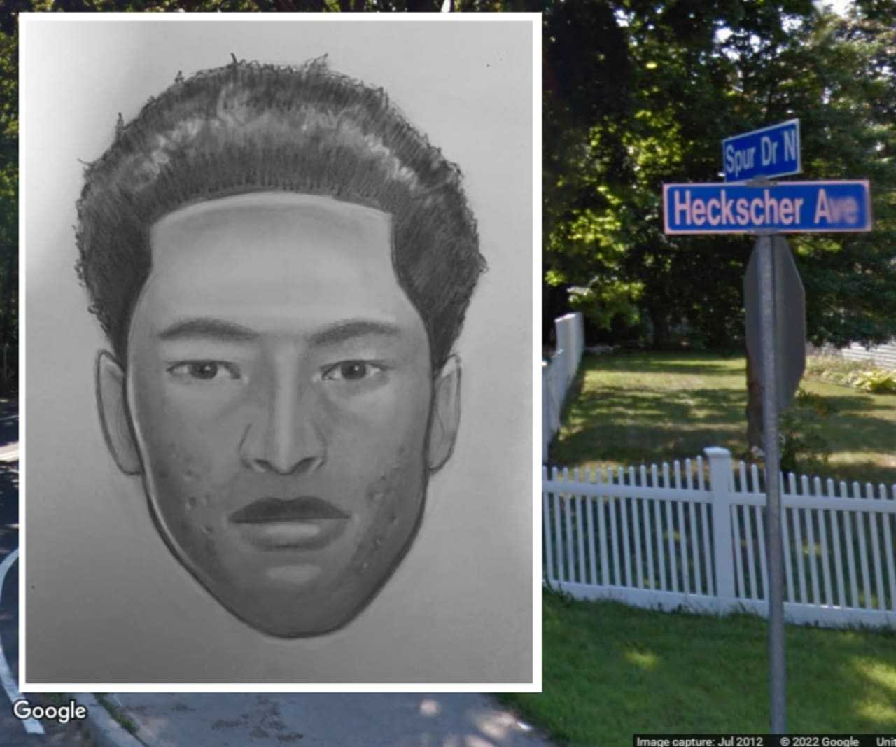 Suffolk County Police are looking for two men who robbed a mother and daughter at gunpoint in Bay Shore on June 3.