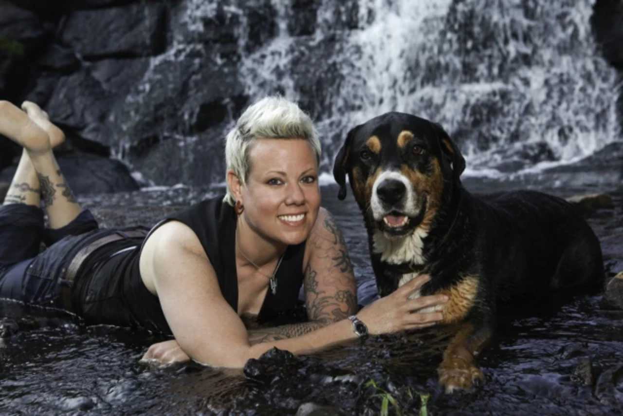 Meghan Haarmann of Ringwood with her dog, Tonka.