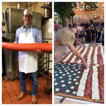 A Union business is aiming to set the record for world's largest hot dog, while a pizzeria in nearby  Westfield is aiming for largest square-Sicilian pizza.