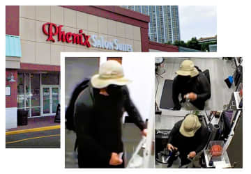 Clad in a boonie hat, dark clothing, a mask and a backpack -- and carrying a shopping bag -- the burglar forced open the front door of the shop at the Phenix Salon Suites at the Edgewater Commons off River Road around 2 p.m. Sunday, Sept. 10.