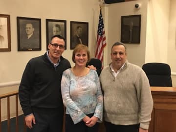Partners in the Westwood for All Initiative Westwood from left are Mayor John Birkner Jr., Jeanne Martin, director of Pascack Valley Meals on Wheels and Councilman Christopher Montana.