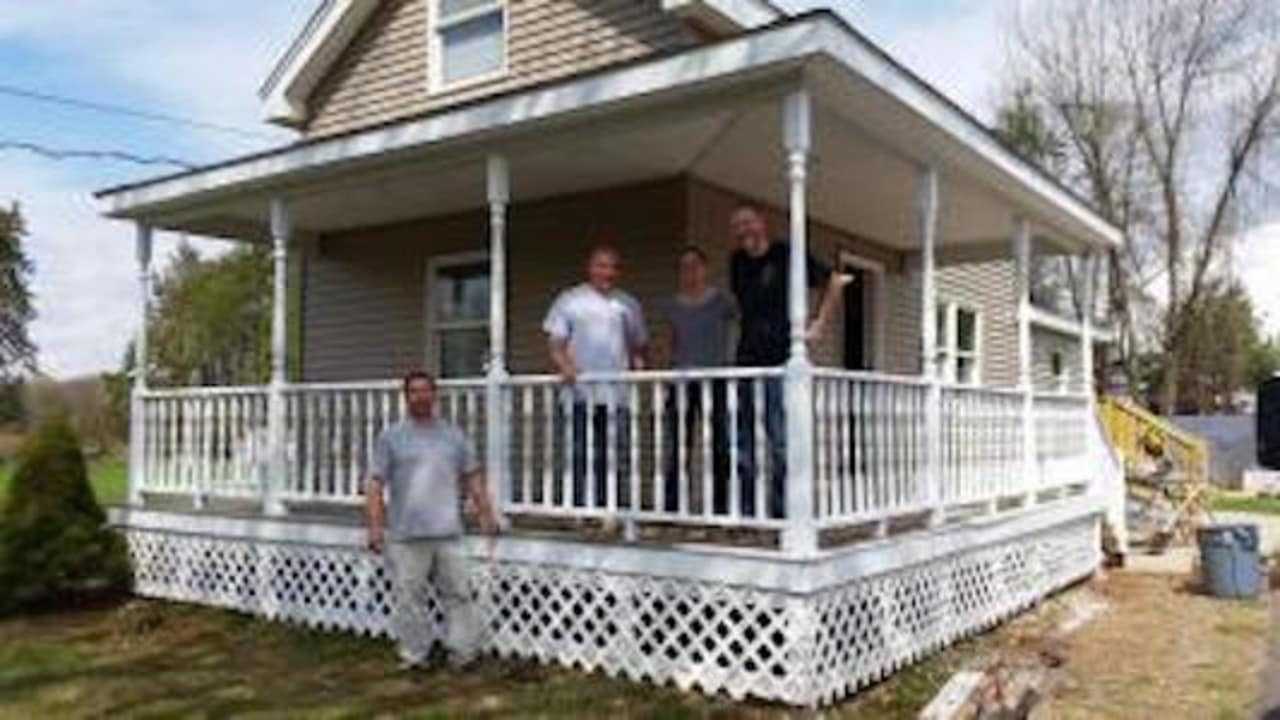 Members of the Newtown Police Department assisted in refurbishing the home of a disabled veteran.
