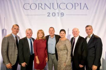 Amida Care President and CEO Doug Wirth, Brightpoint Care Board Chair John Russell, HRHCare CEO Anne Kauffman Nolon, Pavero Farms and Cold Storage Owners Jeffrey and Catherine Pavero, BioReference CEO Scott Fein, HRHCare DEO and CFO James Sinkoff.