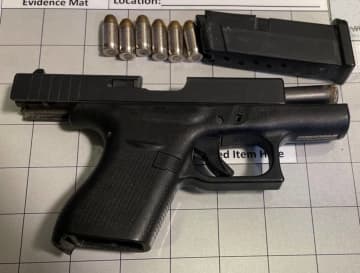 The man was carrying this .380 caliber handgun loaded with six bullets in his carry-on bag at Westchester County Airport.