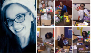 Jahaira Ortiz Olowe donated thousands of school supplies to teachers in Paterson, Clifton, Englewood and the Bronx.