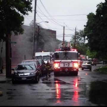 A fire destroyed a New Rochelle garbage truck early on Wednesday, Nov. 6. 