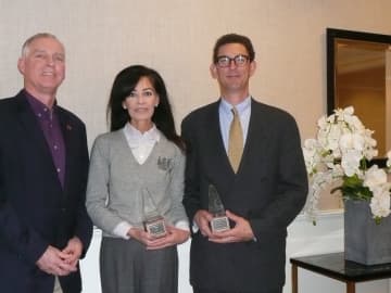 Pictured at Rolling Hills are (from left) Y Executive Director Bob McDowell; Erin Woolard; and Co-President of the Wilton Education Foundation Matt Greene.
