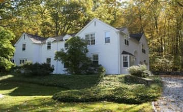 This house at 22 Lower Shad Road in Pound Ridge is open for viewing this Sunday.