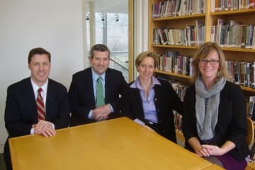William Hambelton, Colm MacMahon, Lisa Damour and Colleen Pettus at the School of the Holy Child in Rye.