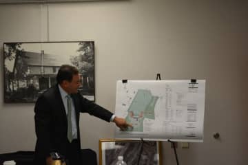 Stephen Oder presents his revised plan for the Legionaries of Christ site in New Castle.