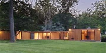 Renowned architect Philip Johnson designed this home in New Canaan that is now for sale for $1.575 million. 