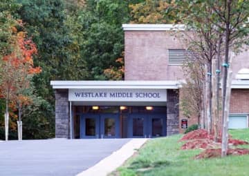 Westlake Middle School's existing entrance would be renovated under the bond proposal.