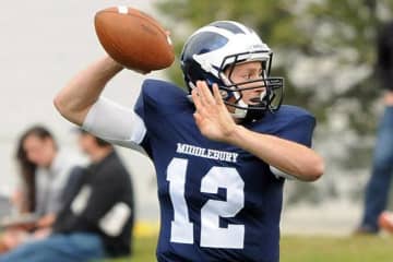 New Canaan's Matt Milano, a junior quarterback at Middlebury College, was named the conference Player of the Week for the second time this season.