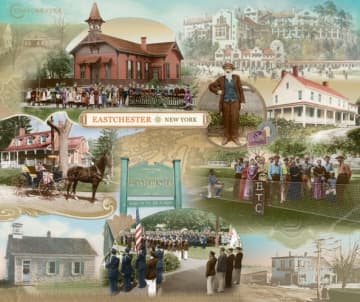 Eastchester history is well served in this mural that now hangs on the walls of Wells Fargo. 