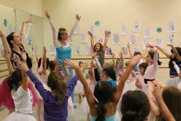The Ballerina Ball founder Kimberly Giannelli and Amanda Plummer as Queen Elsa.