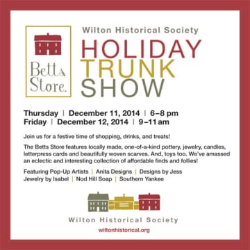All manner of merry merchandise for great gifting will be at the Wilton Trunk Show.