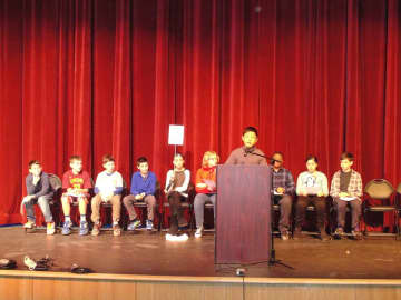 Irvington Middle School students give speeches for student council elections on Wednesday, Nov. 19. 