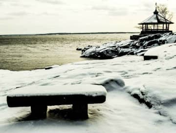 Manor Park in Larchmont after the Juno snowstorm. More snow is expected Sunday night.