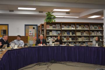 Katonah-Lewisboro School District officials at their board meeting on Thursday, Feb. 5.