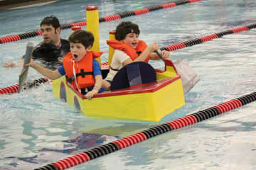 Attendees enjoyed fun and creativity at the Rye Y's 2nd Annual Cardboard Boat Regatta.