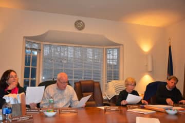 Pound Ridge Planning Board members at their April meeting.