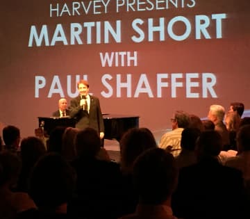 Martin Short, Paul Shaffer and Glenn Close entertained a crowd Friday night at The Harvey School.