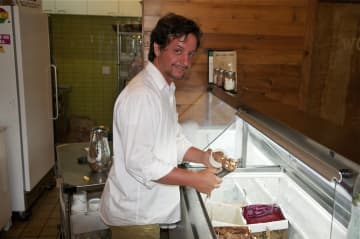 Adam Strahl, owner of Chappaqua's Local Ice Cream Shop.