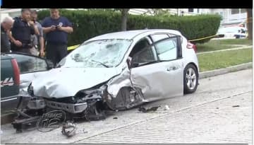 A two car accident in Ossining injured two people.