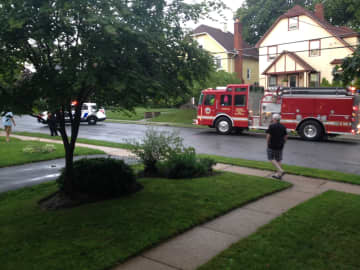 Ossining Firefighters at Sherwood Avenue in Ossining following a power outage.
