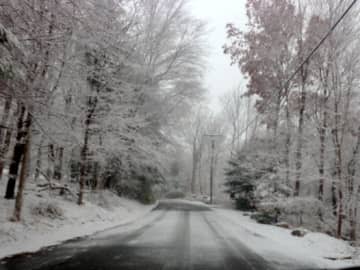 Park View Road in Pound Ridge turned into a winter wonderland Wednesday afternoon.
