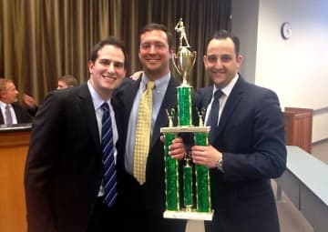 From left: Greg Dreyfuss, Dan Masi, and Jared Hand won the top honor at the sixth annual Tulane National Baseball Arbitration Competition.
