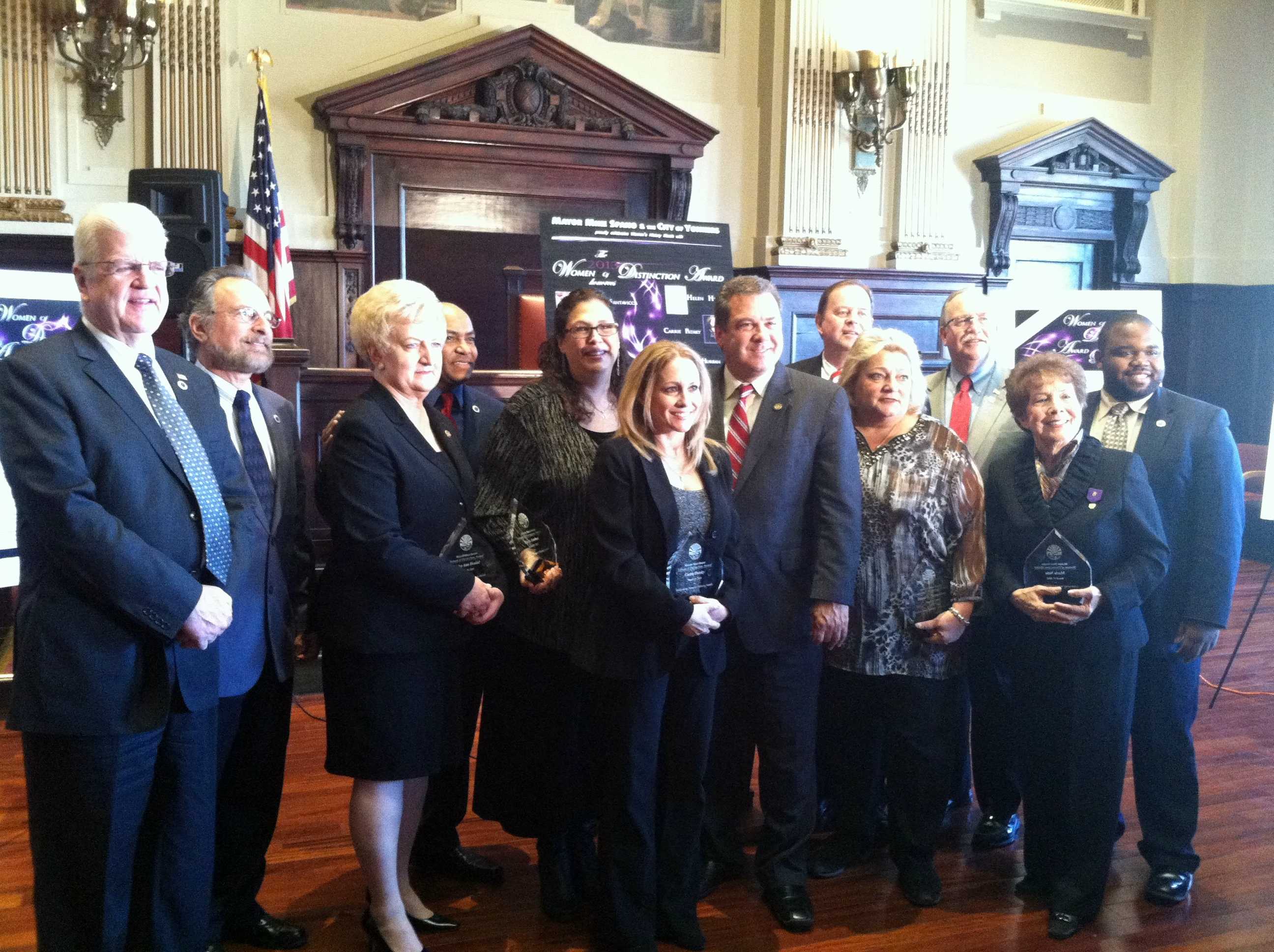Five Yonkers women were honored for their charitable and selfless work Tuesday as they were presented with the city's first-ever "Women of Distinction" awards inside City Hall. 