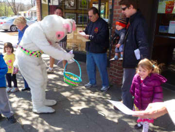 The Chappaqua Fire Department Bunny will be walking around downtown Chappaqua for handshakes and photos Saturday from 12:30 p.m. to 1:30 p.m.