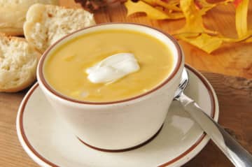 Enjoy the season's harvest with a savory butternut squash soup with ginger.