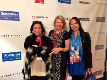 William Pitt Sotheby’s International Realty New Canaan agents Leslie Razook and Inger Stringfellow with client Linda Xu. 